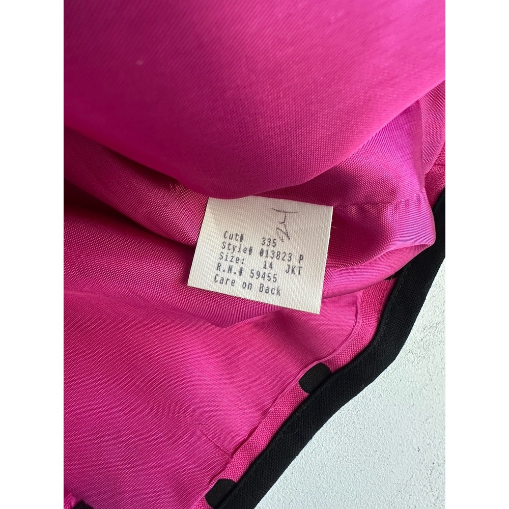 NWT 80s VTG Women's Sz: 14 Gilmor Pink Black Polka Dot Blazer - Picture 4 of 7